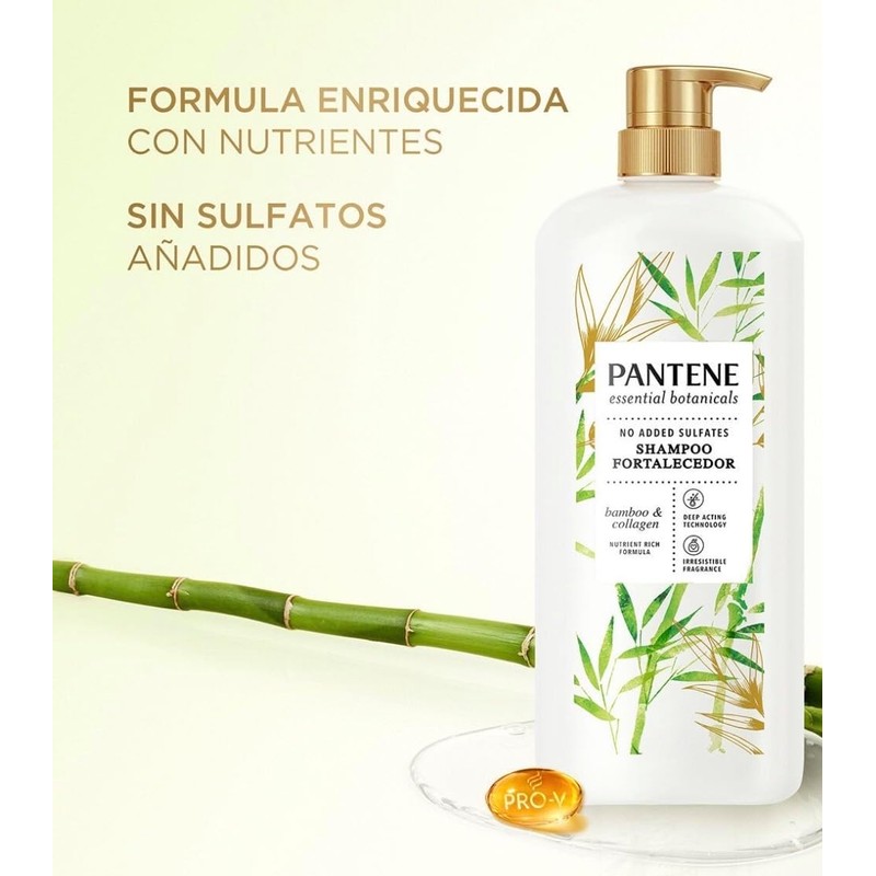 Pantene Essential Botanicals Shampoo Fortalecedor, 1.19 L