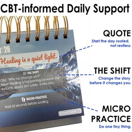 Daily Sobriety Perpetual Desk Calendar - 366 Days of Recovery Affirmations & CBT Mindset Shifts, Nature Recovery Present for Alcohol & Substance Sobriety, Interactive "Stay Sober" Tracker