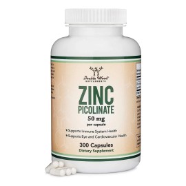 Double Wood Zinc Picolinate 50 Mg Picolinato De Zinc 300 Cáp Sabor Sin Sabor