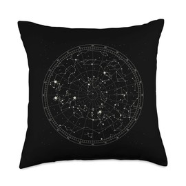 Astronomy Sky Map Stars Horoscope Zodiac Sign Constellation Throw Pillow