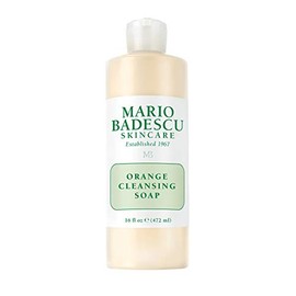 Mario Badescu Jabón limpiador de naranja - Limpiador y exfoliante facial en crema enriquecido con AHA - Lavado facial sin aceite para piel mixta o seca - Exfoliante suave con fórmula que no seca, 1177 ml