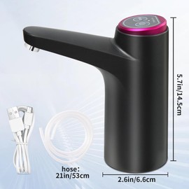 Water Dispenser for 2-5 Gallon Bottle, Electric Drinking Water Pump, Portable USB Charging Electric Water Pump for Home, Office, Travel, Camping