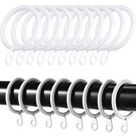 iPEAK 50 Pack Metal Curtain Rings Hanging Hooks For Curtains and Rods, 38mm Internal Diameter (White)