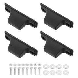 sourcing map 4Pcs Luggage Replacement Pads, Plastic Luggage Stand Feet Stud, Suitcase and Travel Gear Bottom Side Accessories with with Screws, Nuts and Washers, Black (86x35x30mm)