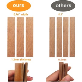 100 pcs 5.1in x 0.76in Wooden Wicks for Candle Making Natural Candle Wood Wicks Candle Cores for DIY Candle Making Craft Wooden Wicks for Candle Making (100 Sets Stickers Included)
