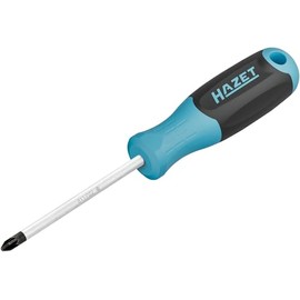 HAZET Pozidriv Screwdriver 811-PZ2, PZ2 Profile, 215 mm Total Length, Ergonomic 3-Component Handle, for Various Screwing Work