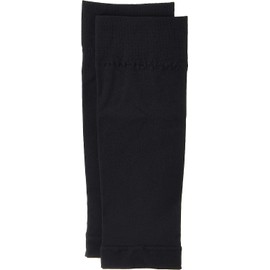 Gunze RIZAP Women's Compression Short Calf Arch Support Gaiter, Below Knee Length, black (black 19-3911tcx), L