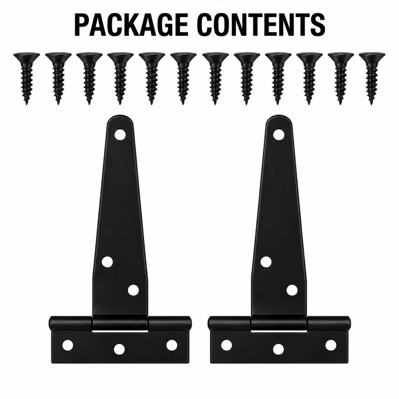 4-Inch T-Hinges for Shed Doors & Gates – Heavy-Duty Black