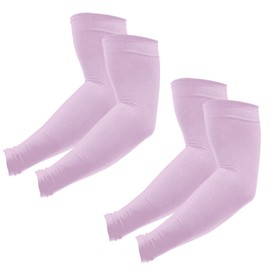 PFFY 2 Pairs UV Protection Cooling Arm Sleeves for Men and Women UPF 50 Sun Sleeve 2 Pairs Light Purple