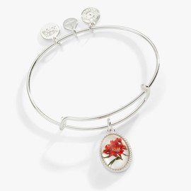 Alex and Ani Printed Flower 'Sister' Charm Bangle