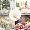 6 PCS Bamboo Sublimation Fans Blanks,DIY White Paper Hand Fan