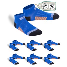 gigando 6 Pairs of Short Thin Running Socks for Men and Women, Lightweight and Breathable Sports Quarter Socks for Jogging, Marathon and Running to Stabilise Feet, 6 Pairs - Blue