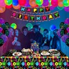 Pack of 4 Disposable Neon Light Tablecloths Let's Shine Tablecloths