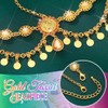Yean Headband Gold Headpiece Sequins Boho Head Chain for Women