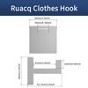 Ruacq Towel Hooks for Bathrooms, Heavy Duty Stainless Steel Square