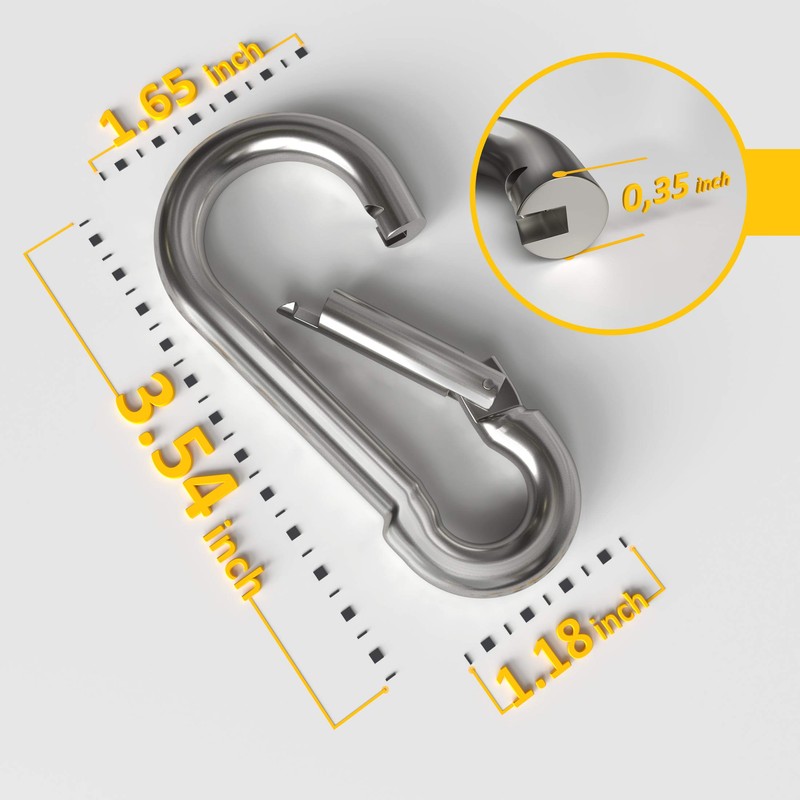 dimok Heavy Duty Carabiner Clips Stainless Galvanized Carbon Steel Spring