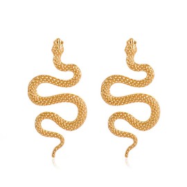 TTPSRY Women's Snake Dangle Earrings Boho Punk Large Snake Earrings Hypoallergenic Stylish Beautiful Jewellery Suitable for Everyday and Party Wear, Alloy Steel