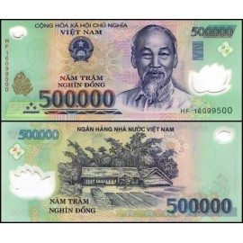 1,000,000 Vietnamese Dong 2 X 500K VND Polymer Notes + 1 Million Bolivar FREE !!