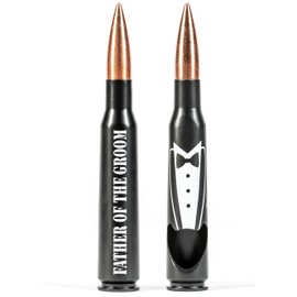 Father of the Groom Gifts - Engraved ‘Father of the Groom' 50 Cal Bottle Opener I Father of the Groom Gifts from Bride I Wedding Gift for Father of the Groom