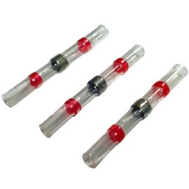 Electriduct Heat Shrink Solder Sleeve Crimpless Butt Connectors - 22-20 AWG (Red) - 25 Pack