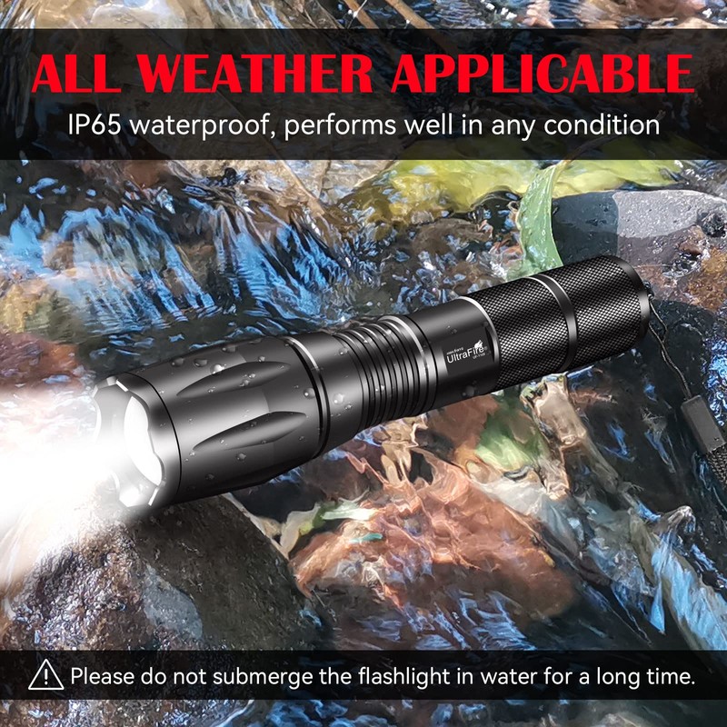 ULTRAFIRE 2 Pack Tactical LED Torch with Flashlight Holster, 1200