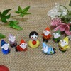Folkart Cute Handmade Glassware Snow White 7 Dwarfs Light Blue