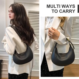 WITERY Shoulder Bags for Women PU Leather Retro Small Crossbody Purse Mini Cute Clutch Hobo Tote Bag Handbag Sling Underarm Purse with Adjustable Strap&Zipper Closure
