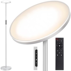 OUTON Floor Lamp, 30W/3000LM LED Modern Torchiere Sky Lamp, Super Bright Dimmable Standing Tall Lamp with 4 Color Temperatures, Remote Touch Control, Timer for Living Room Bedroom Office, Silver Grey