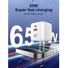 High-Speed Dual-Port 65W USB Charger with Replaceable Plugs – PD