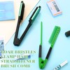 Chengu 2 Pcs Boar Bristles Double-Sided Brush and Flat Iron