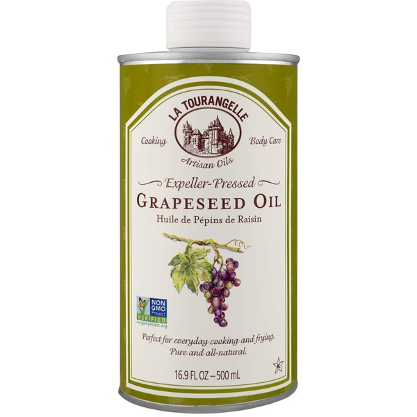 La Tourangelle Grapeseed Oil 16.9 Fl Oz, All-Natural, Artisanal, Great for Cooking, Sauteing, Marinating, and Dressing