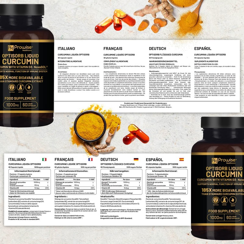 Optisorb Liquid Curcumin with Vitamin D - 60 Liqcaps |