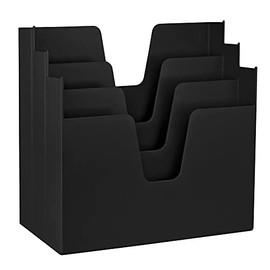 Acrimet Organizador de carpetas de archivos colgantes horizontales de 3 niveles, tamaño carta, estilo escalera, caja de archivos de plástico con parte
