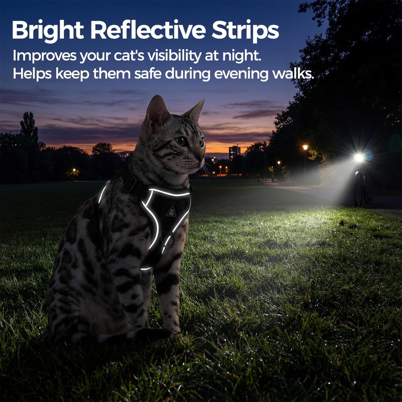 pangdi Cat Harness and Leash Set Escape Proof Tactical Small