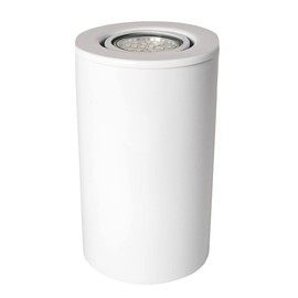 White Gloss GU10 Floor or Table Lamp Uplighter with Tilt Capability by Happy Homewares