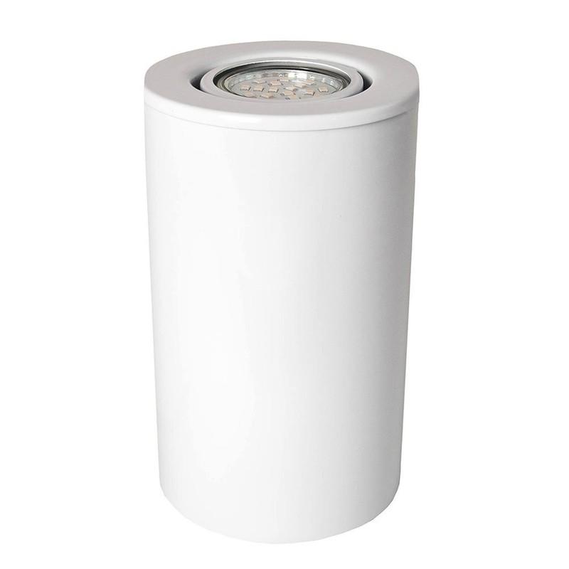 White Gloss GU10 Floor or Table Lamp Uplighter with Tilt