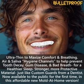Night Guard BulletProof: World’s Thinnest Mouth Guard for Grinding Teeth at night. TMJ Bite Clenching Mouthguard for Sleeping. Women Men Nighttime Dental Bruxism Relief Nightguard for Sleep Adult Kids