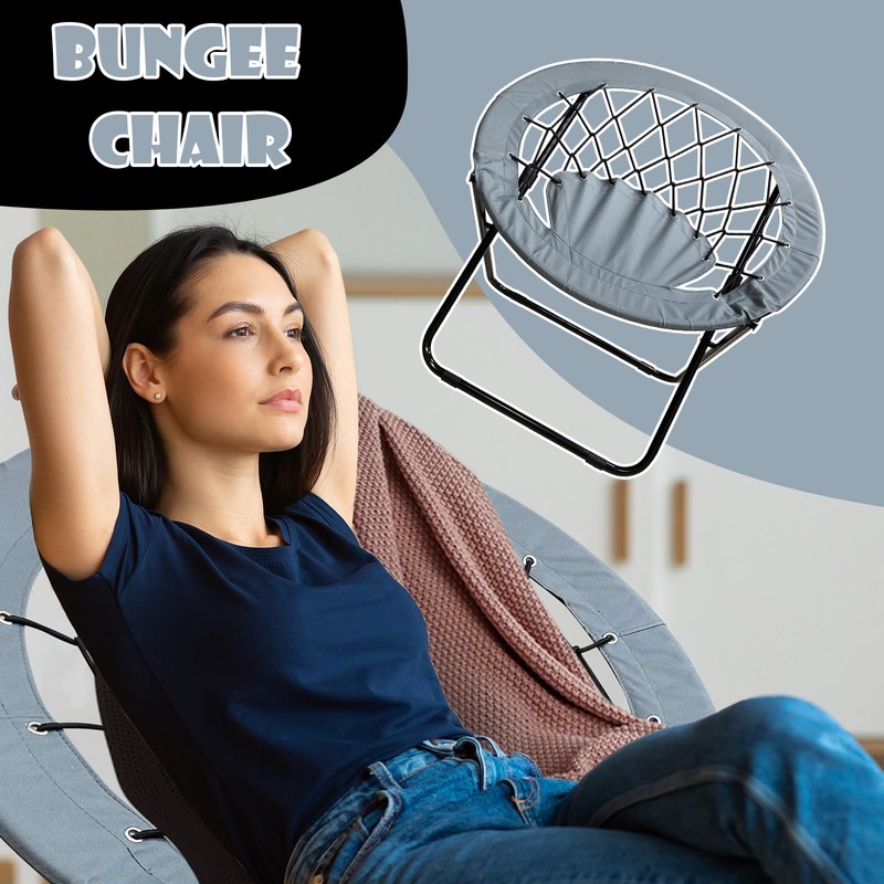 CAMP SOLUTIONS Bungee Chair Portable Foldable, Dish Bunjo Game Chair