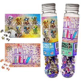 MicroPuzzles “Science” 2-Pack - Mini Puzzles for Adults, 150 Piece Small Puzzles for Adults and Teens - 4” x 6” Inch, Compact and Challenging Portable Jigsaw Puzzles for Travel and Relaxation