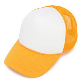 Dalix Gorra de dos tonos con correa para ajuste trasero y malla , Dorado, blanco, Ajustable