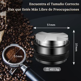 HuLuHouse Tamper de Café, Profundidad Ajustable en Ambos Lados (51mm)