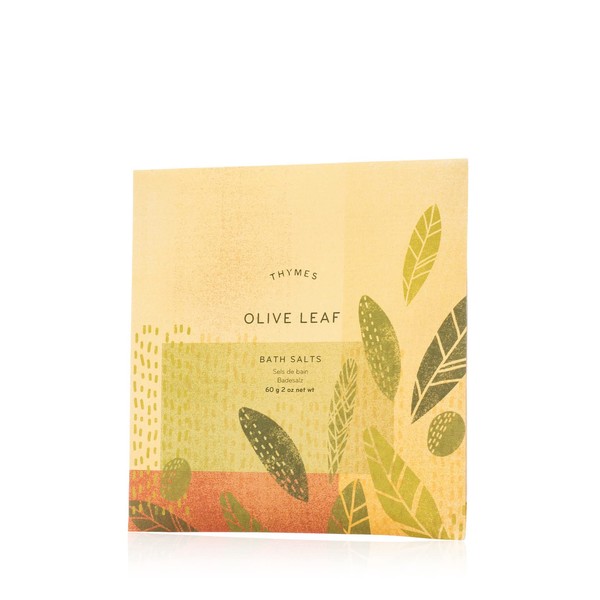 Thymes - Olive Leaf Bath Salts - Soothing Combination of Epsom and Sea Salt for Relaxing Bath Soak - 2 oz