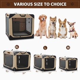 Garnpet Soft Dog Crate for Small Dogs, 4-Door Foldable Collapsible Dog Crate with Soft Sides, Indoor & Outdoor Travel Dog Kennel