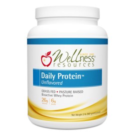 Wellness Resources Wellness Resources Daily Protein Unflavored - Grass Fed, Pasture Raised Bioactive Whey Protein Isolate - Soy-Free, Gluten-Free - (2 lbs)