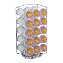 Relaxdays Capsule Holder Compatible with Keurig K-Cups, Capsule Storage 30 Capsules, H x W x D: 30.5 x 16 x 12.5 cm, Silver