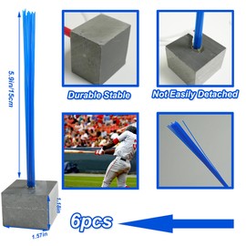 Joewuzun 6 Pcs Base Plugs for Baseball Field Heavy Duty Baseball Base Plugs for Softball Field Strong Base Plugs with Whiskers Anti Tearing Baseball Base Plugs with Tassels (Blue)