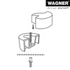 Wagner designer door stop, to screw in, brushed metal, thermoplastic