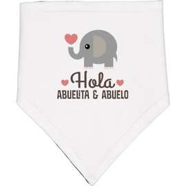 inktastic Hola Abuelita Y Abuelo Announcement Baby Bandana Bib White and Black 4199f