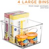 Sorbus Clear Plastic Fridge Organizer Bins, Versatile Kitchen, Cabinet, Food