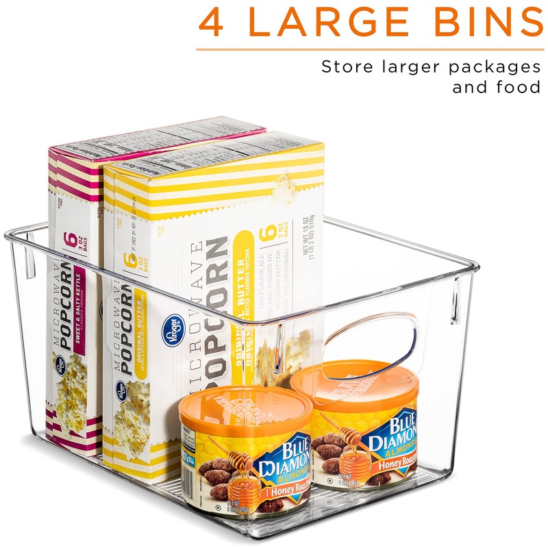 Sorbus Clear Plastic Fridge Organizer Bins, Versatile Kitchen, Cabinet, Food